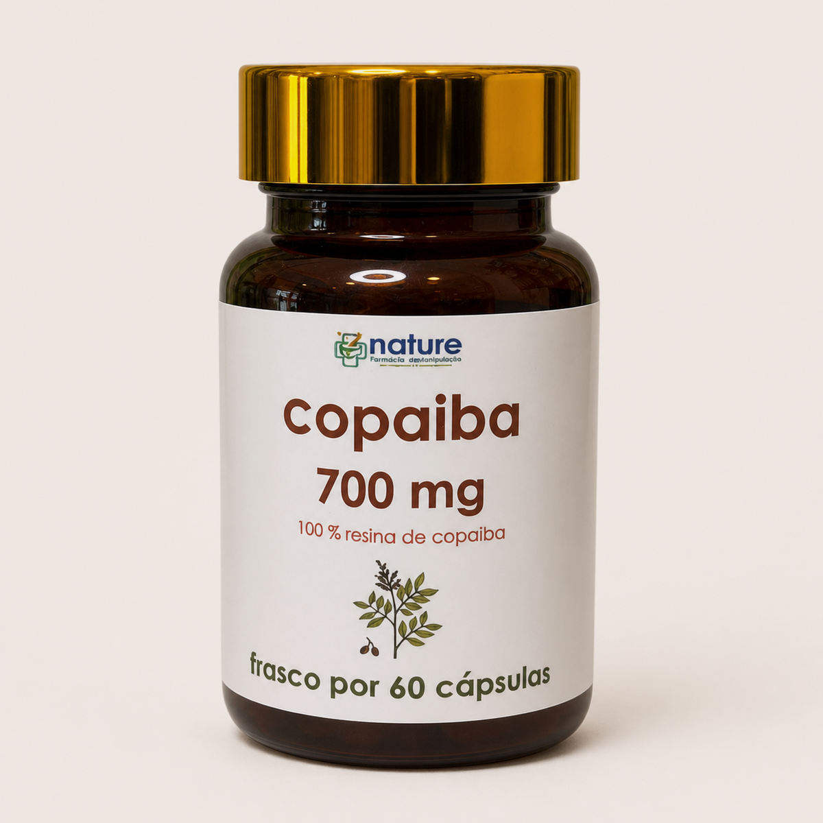 Aceite Copaiba Caps — el envase sobre fondo claro
