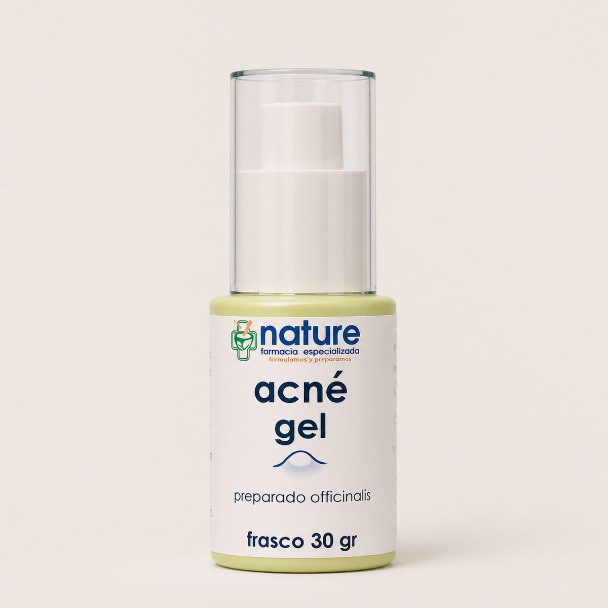 Acné Gel — el envase sobre fondo claro