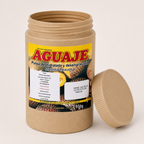 Aguaje – Mauritia flexuosa — el envase abierto, con la tapa al costado