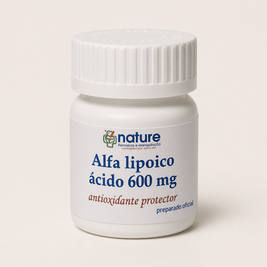 Alfa lipoico ácido 600 mg — el envase sobre fondo claro