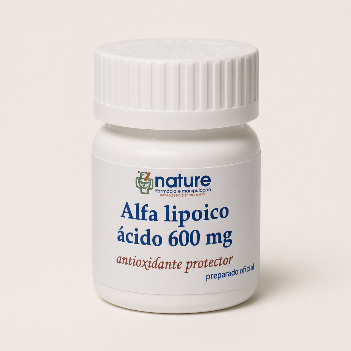 Alfa lipoico ácido 600 mg — el envase sobre fondo claro