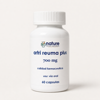 Artri Reuma Plus — frasco de 60 cápsulas, sobre fondo blanco