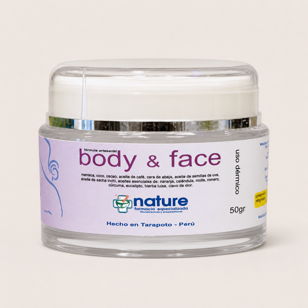 Body & Face – Copaíba, Coco y Cacao — el envase sobre fondo claro