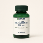 Cariofilem 700 mg — frasco verde de 90 cápsulas, sobre fondo blanco