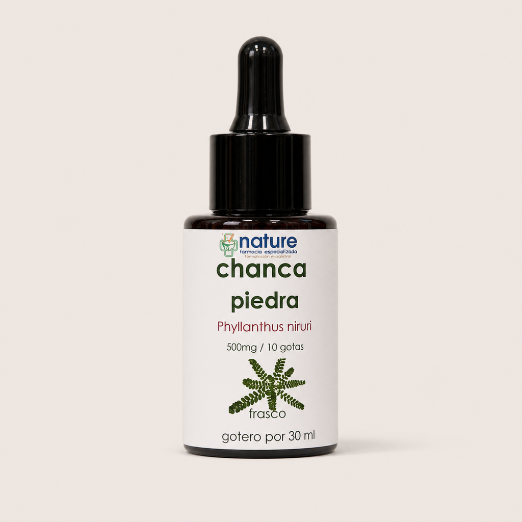 Chancapiedra gotas Fco.30ml — el envase sobre fondo claro