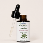 Chancapiedra gotas Fco.30ml — el envase abierto, con el gotero apoyado