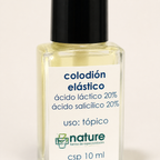 Colodión Elástico – Ácido láctico 20% + Ácido salicílico 20% — detalle de la etiqueta