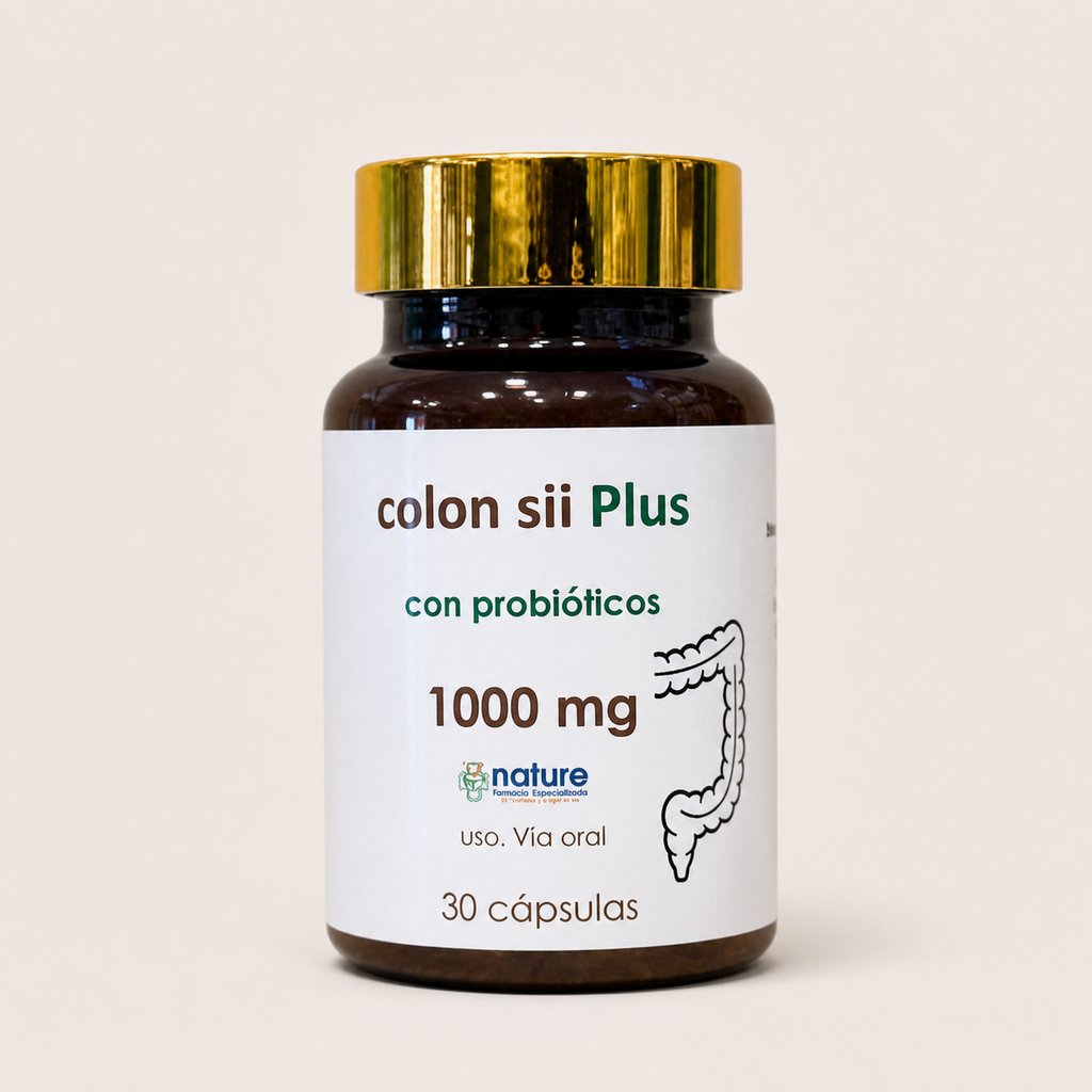 Colon sii Plus con Probióticos – 1000 mg — el envase sobre fondo claro