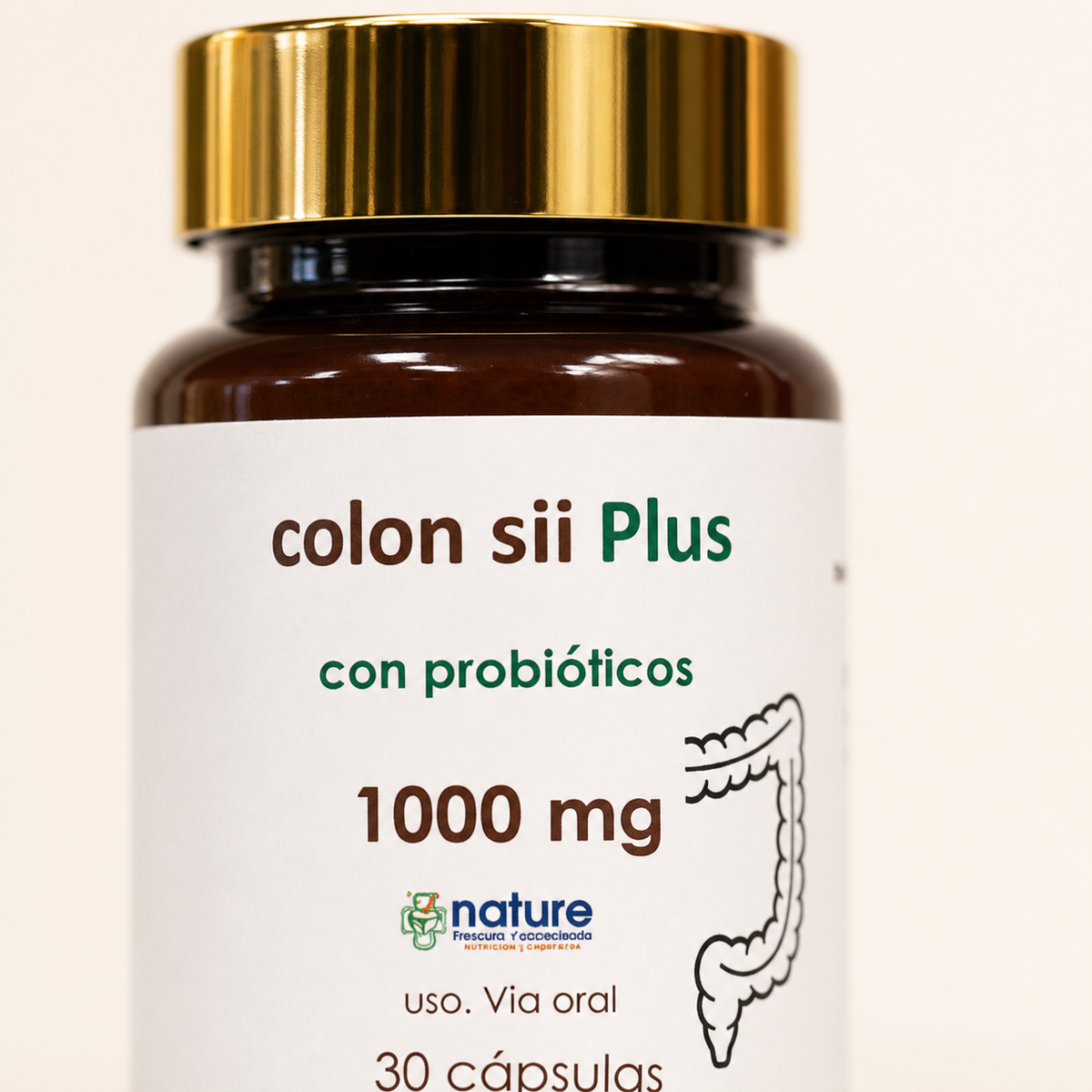 Colon sii Plus con Probióticos – 1000 mg — detalle de la etiqueta