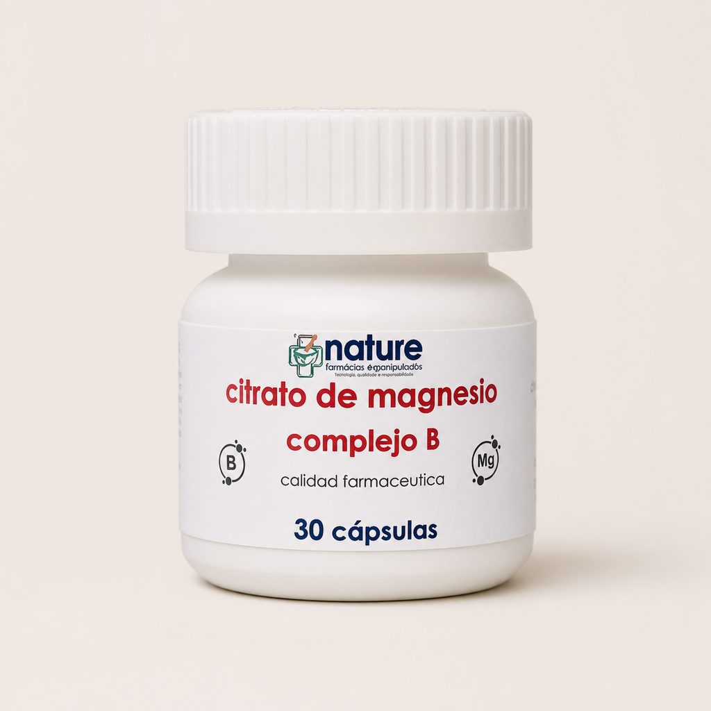 Complejo B + Citrato de Mg 300 mg — el envase sobre fondo claro