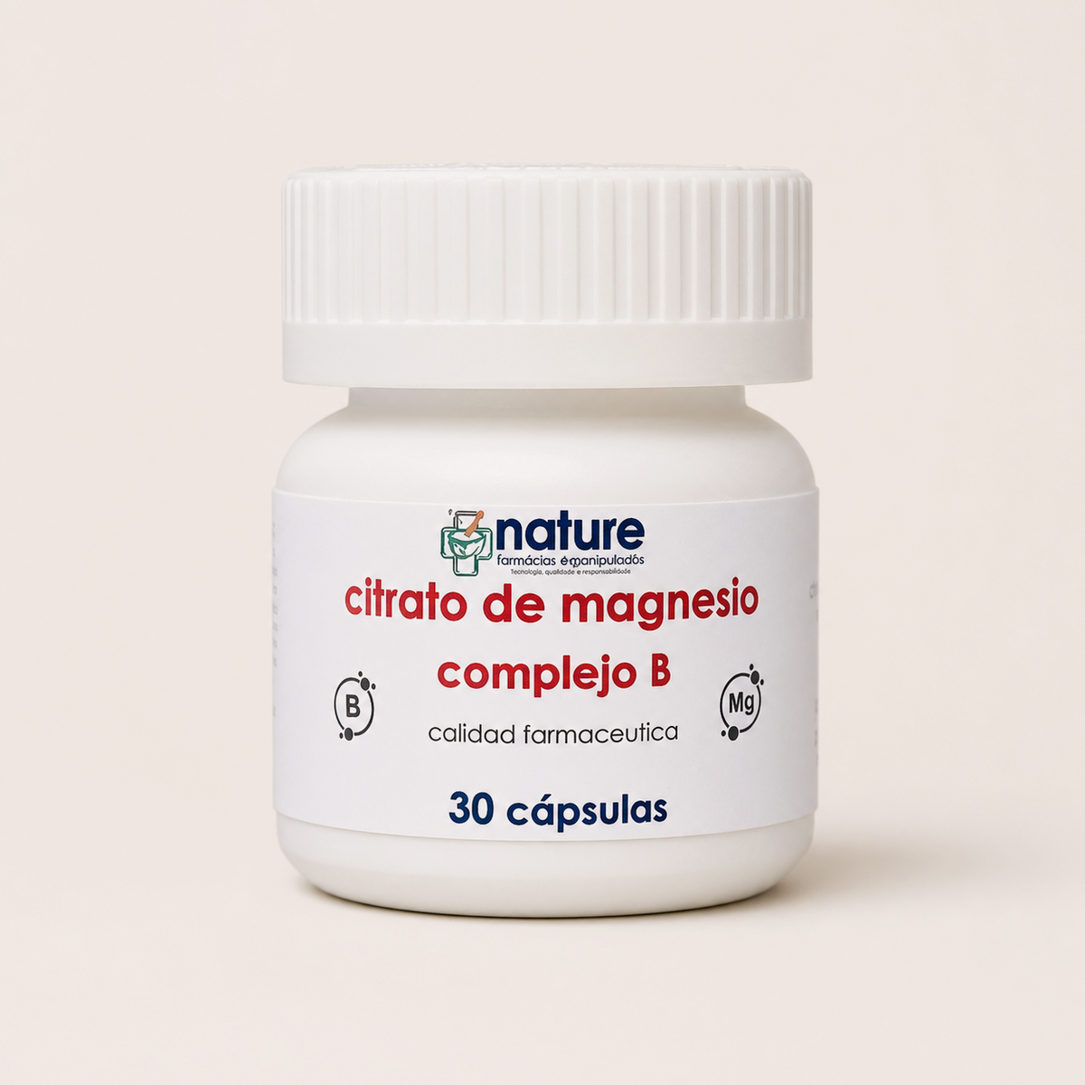 Complejo B + Citrato de Mg 300 mg — el envase sobre fondo claro