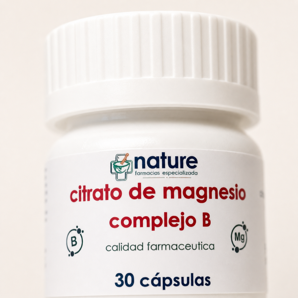 Complejo B + Citrato de Mg 300 mg — detalle de la etiqueta