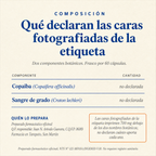 Copaiba + Sangre de Grado — composición: dos componentes botánicos, cantidad no declarada en las caras fotografiadas de la etiqueta