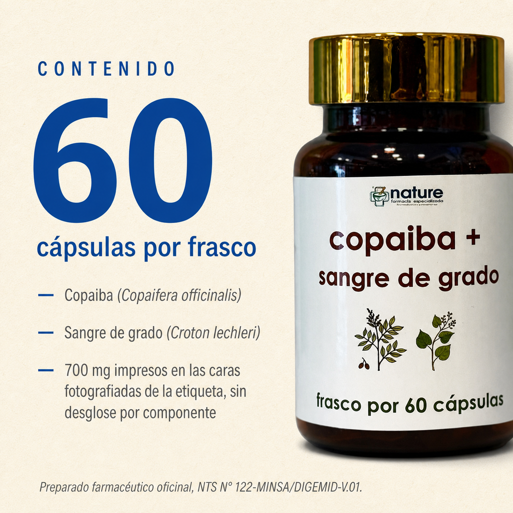 Copaiba + Sangre de Grado — 60 cápsulas por frasco