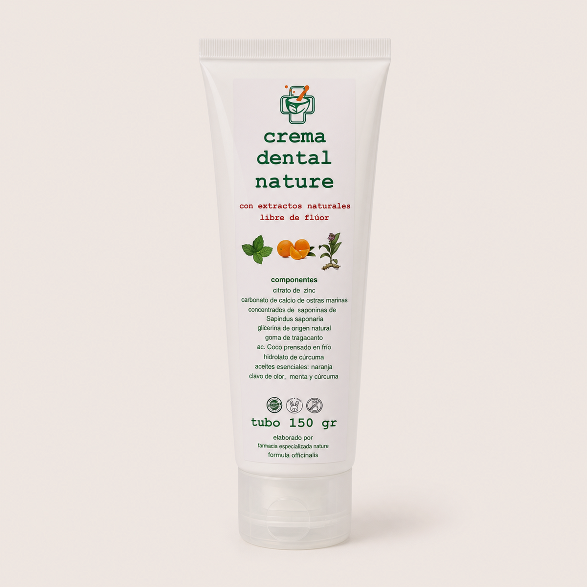 Crema Dental Nature — el envase sobre fondo claro