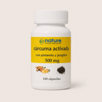Cúrcuma activada 500 mg — el envase sobre fondo claro