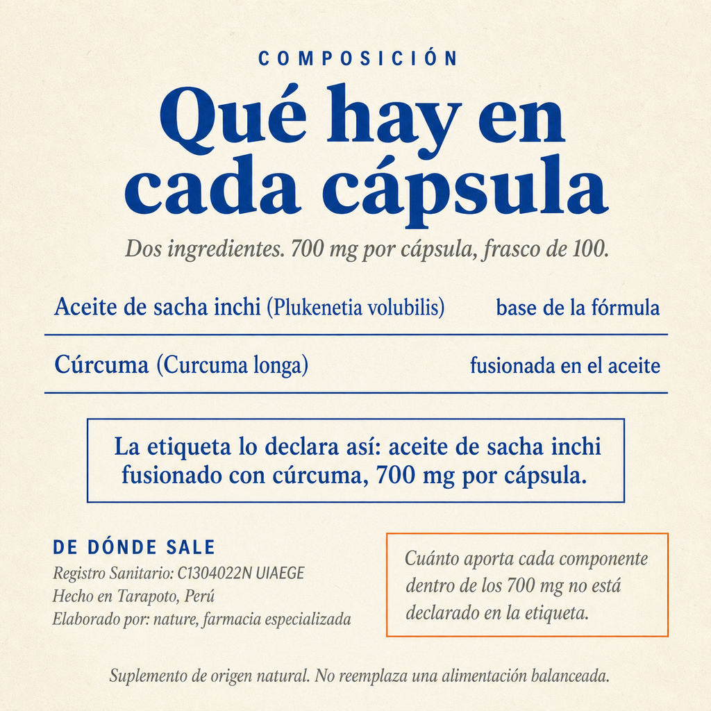 Curcumega — composición: 700 mg por cápsula, frasco de 100