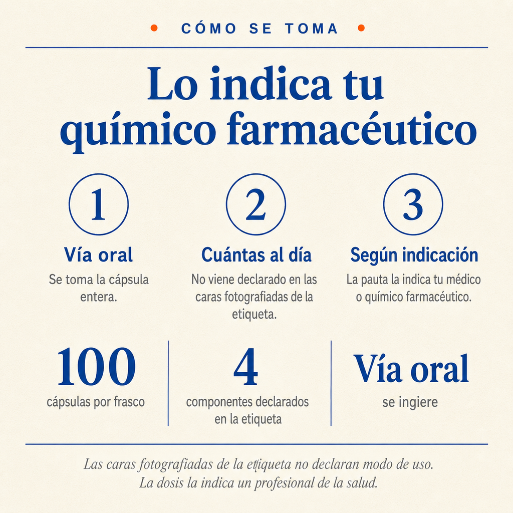 Curcumina & Omega3 forte — cómo se toma: cápsula entera, por vía oral