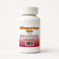 Curcumina & Omega3 forte — frasco de 100 cápsulas, sobre fondo blanco