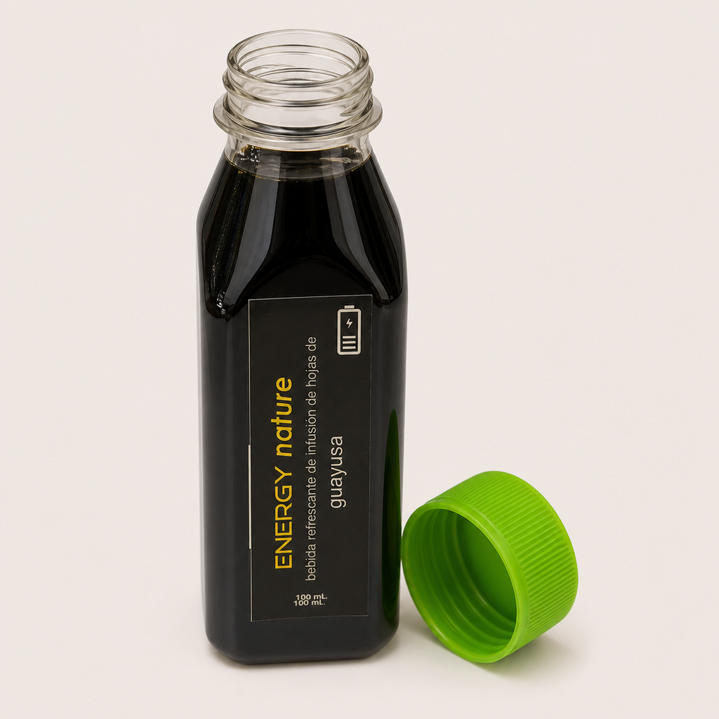 Energy nature — el envase abierto, con la tapa al costado