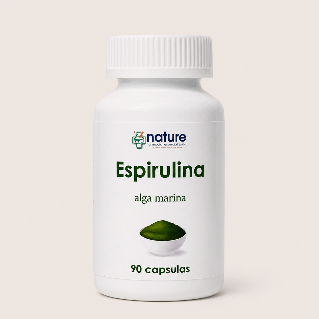 Espirulina – Arthrospira — el envase sobre fondo claro