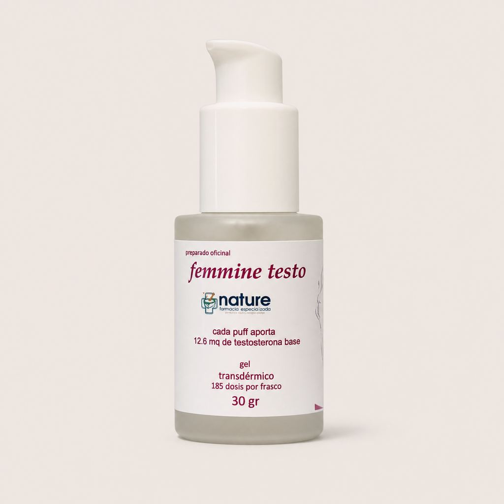 Femmine Testo — el envase sobre fondo claro