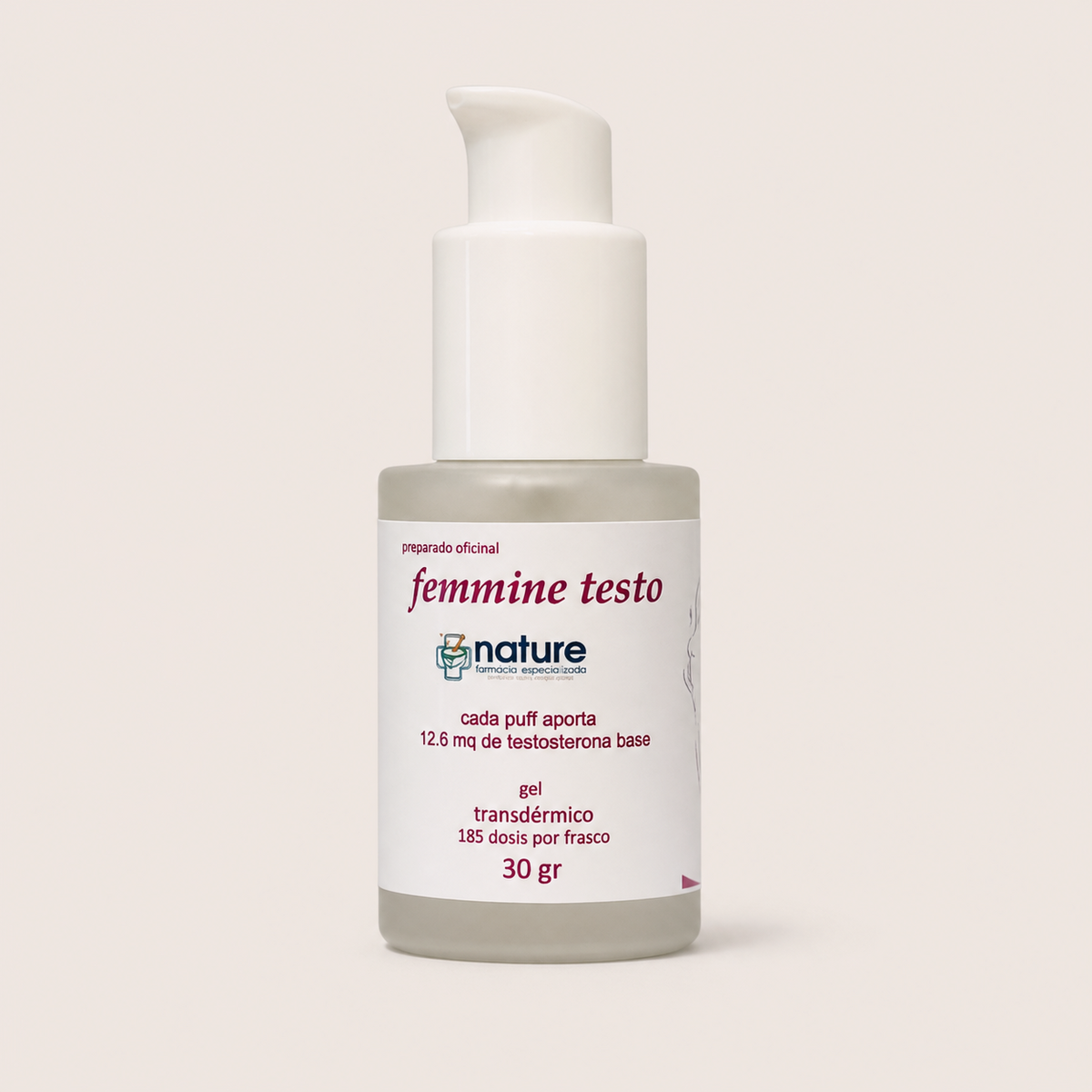 Femmine Testo — el envase sobre fondo claro