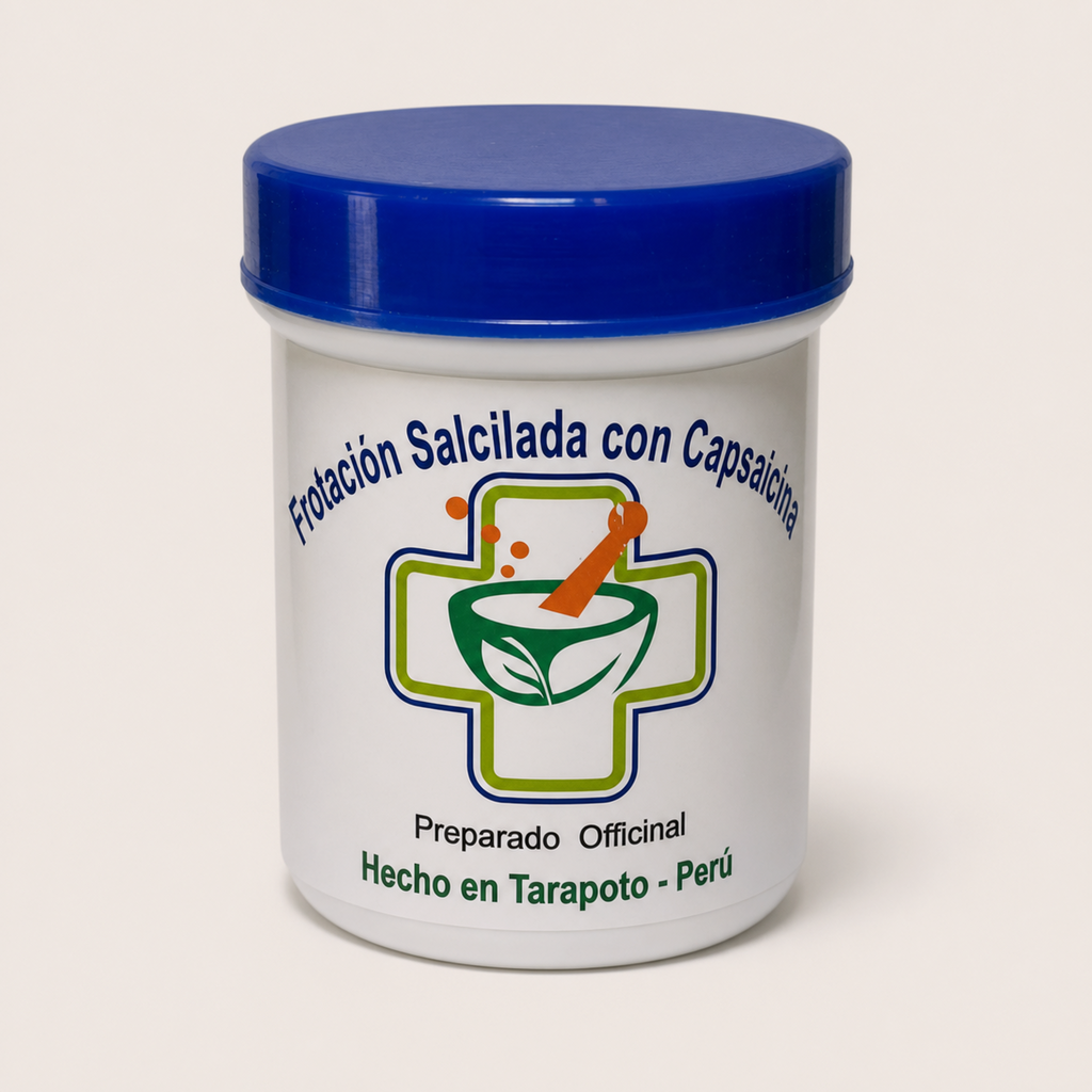 Frotación Salicilada Capsaicinia — el envase sobre fondo claro