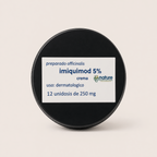 Imiquimod Crema 5% — el envase sobre fondo claro