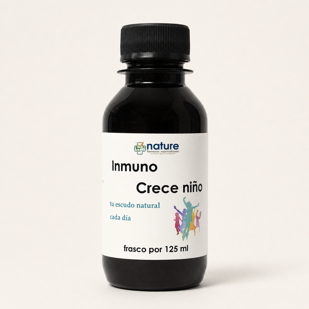 Inmuno Crece Niño — frasco por 125 ml sobre fondo neutro claro