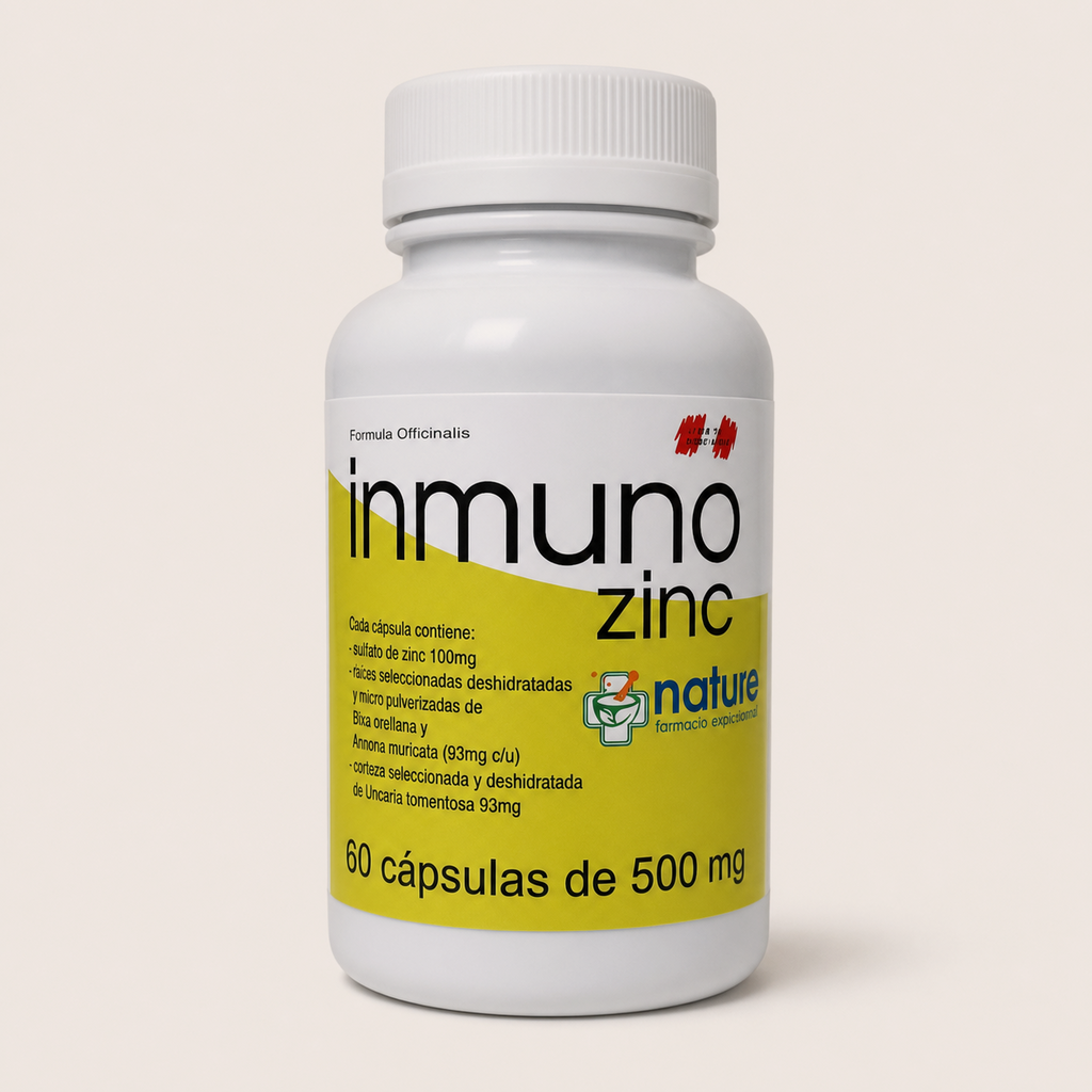 Inmuno Zinc Caps — el envase sobre fondo claro
