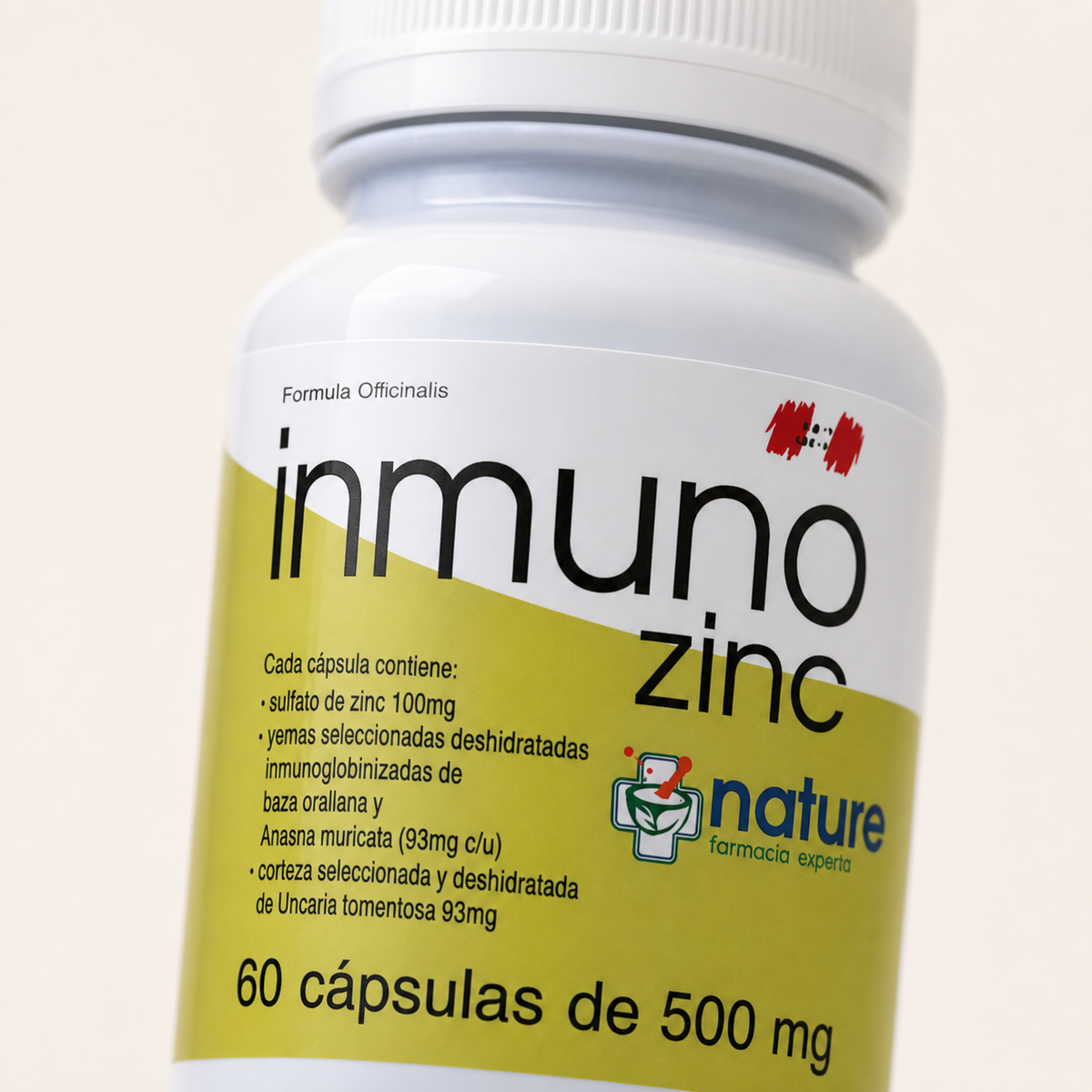 Inmuno Zinc Caps — detalle de la etiqueta