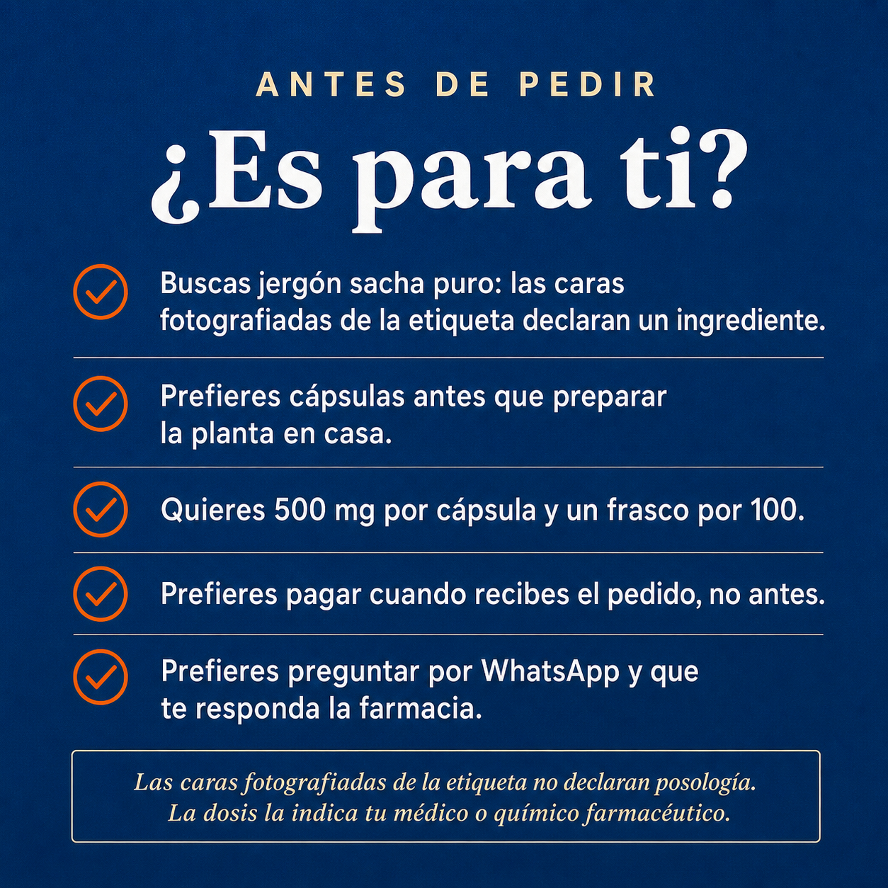 Jergón sacha 500 mg — ¿es para ti?