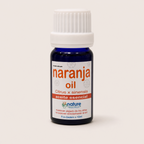 Naranja Oil (aceite esencial) — el envase sobre fondo claro