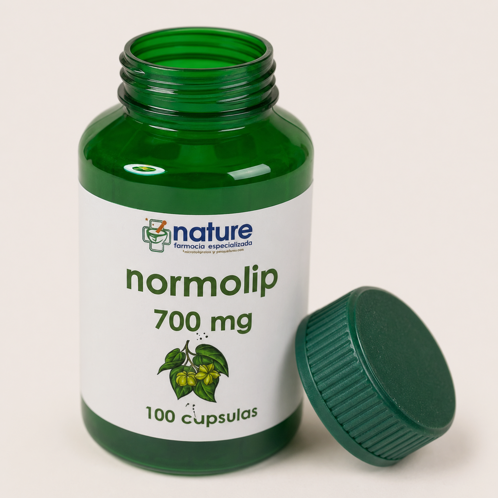 Normolip — el envase abierto, con la tapa al costado