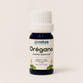 Orégano – Aceite esencial de Origanum vulgare — el envase sobre fondo claro