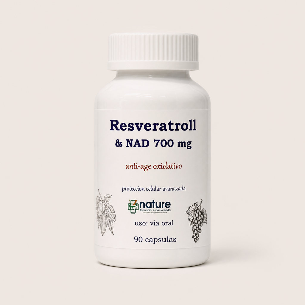 Resveratroll con NAD 700 mg — el envase sobre fondo claro