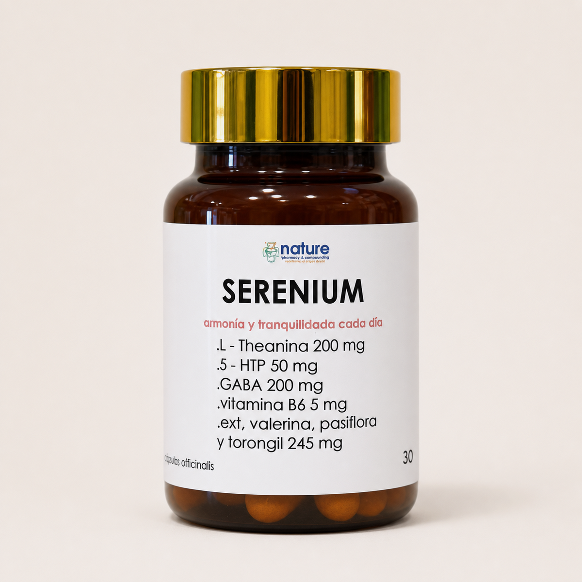 Serenium – Armonía y tranquilidad cada día — el envase sobre fondo claro