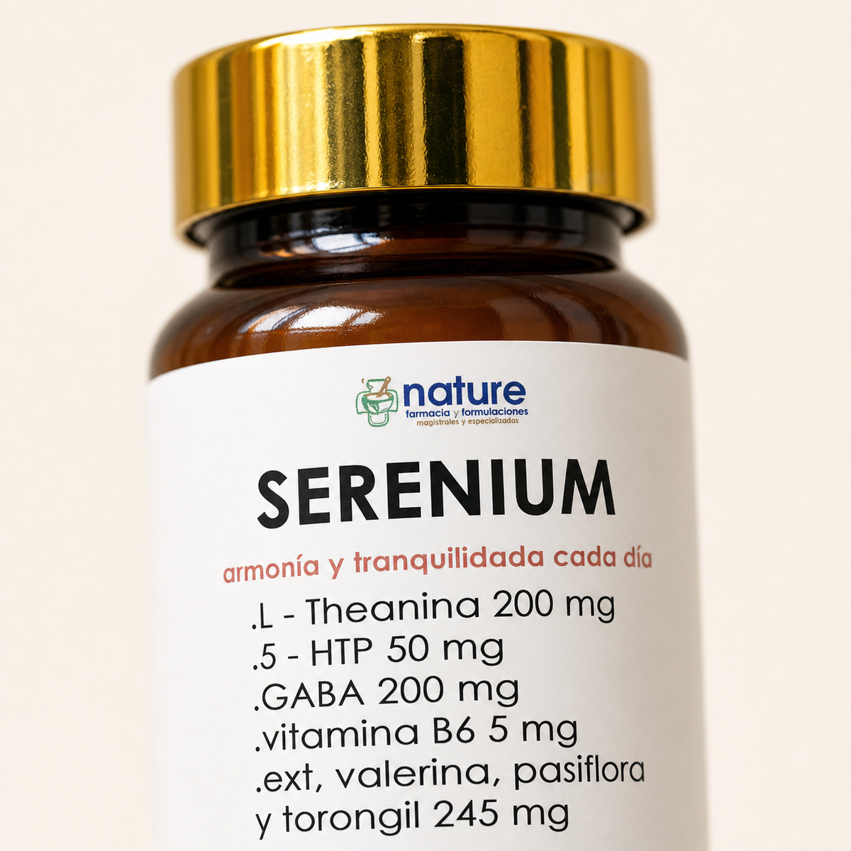 Serenium – Armonía y tranquilidad cada día — detalle de la etiqueta