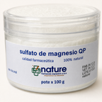 Sulfato de magnesio QP 100 g — detalle de la etiqueta