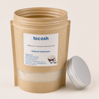 Tocosh 500 mg — el envase abierto, con la tapa al costado