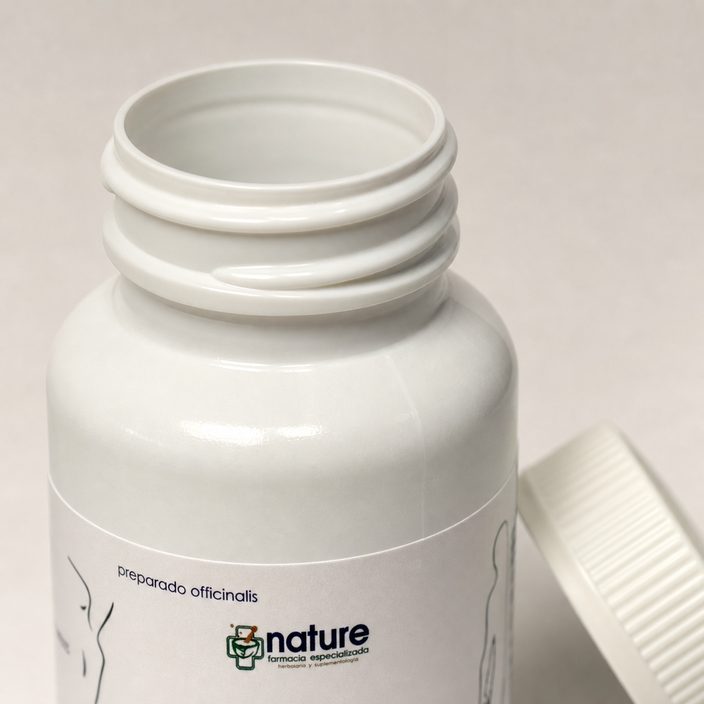 Urofenol — detalle de la tapa a rosca y el borde de la etiqueta