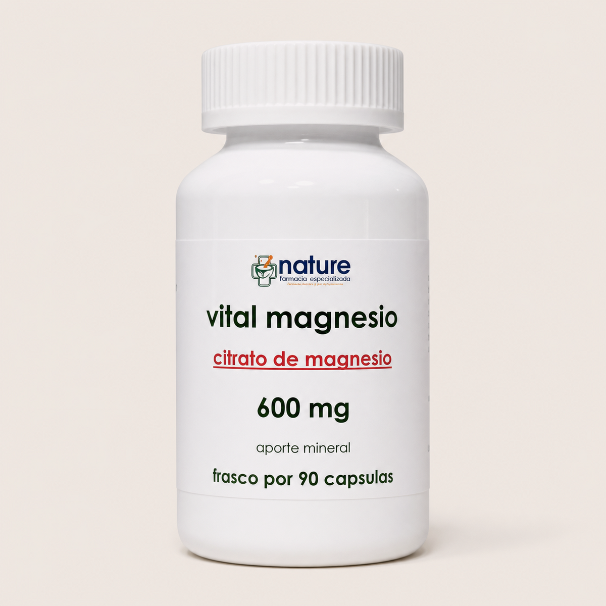 Vital Magnesio – Citrato de Magnesio — el envase sobre fondo claro