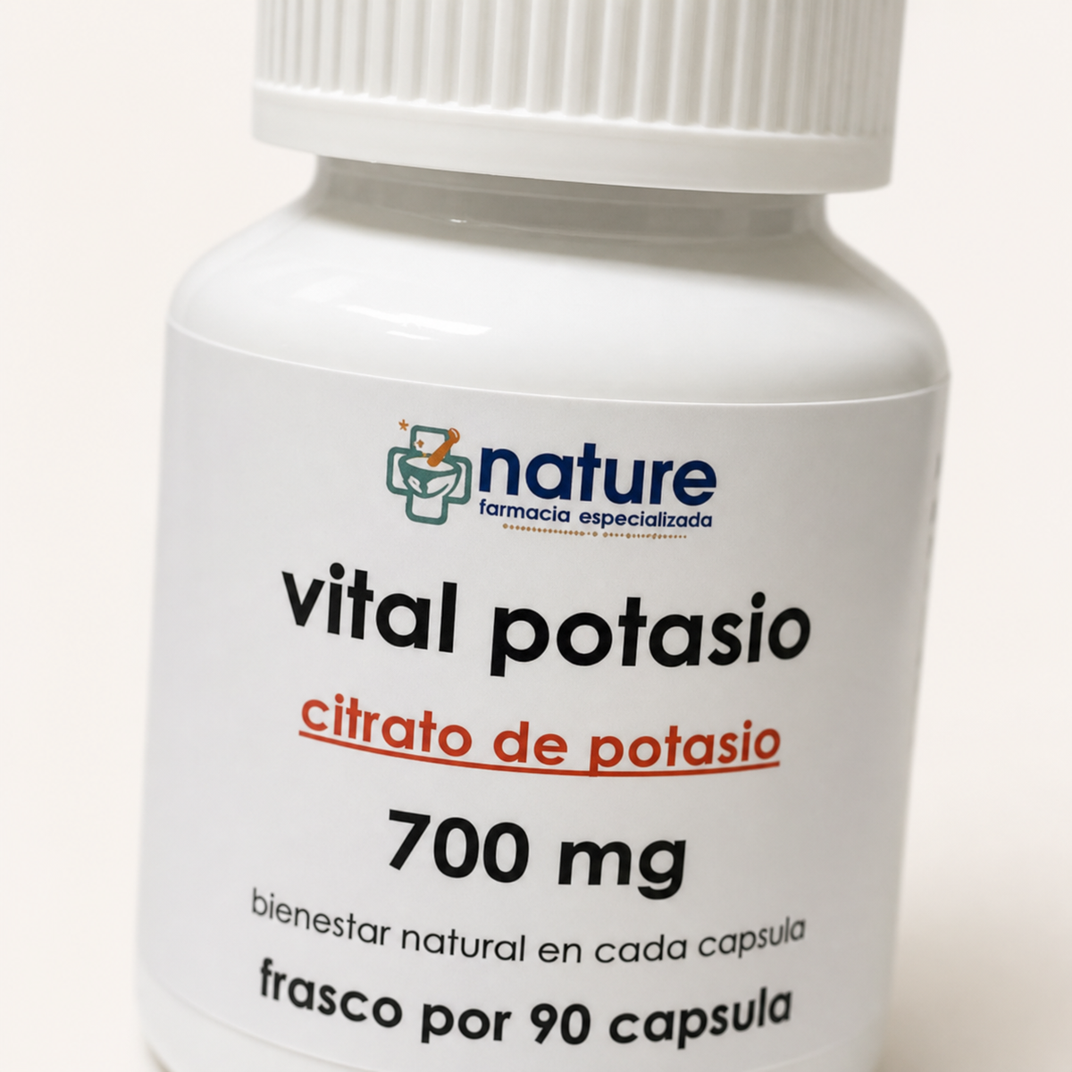 Vital Potasio (citrato de potasio) — detalle de la etiqueta